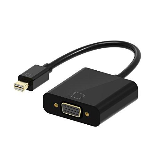 TOPELEK Mini DisplayPort a VGA Cable, Cable Adaptador Thunderbolt, para Apple Mac/MacBook Pro/Air/iMac, Surface pro 1/2/3, Thinkpad X1/Carbon/Touch/Helix, color negro