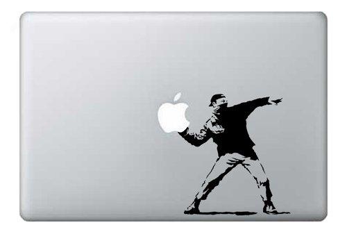 MacBook 13, 15, 17, Negro Flores Banksy Arte, Adhesivo para Apple para Ordenador portátil