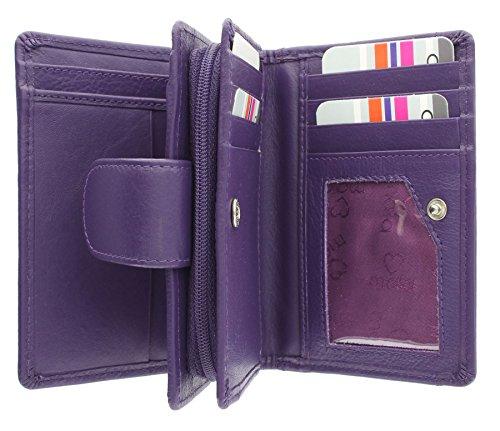 Mala Leather Colección ORIGIN Monedero de Cuero con Protección RFID y Ventana Externa para DNI 3118_5 Púrpura