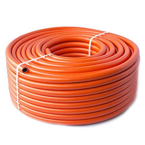 Quantum Garden - Tubo de butano de propano para Acampada (8 mm, 4 m), Color Naranja