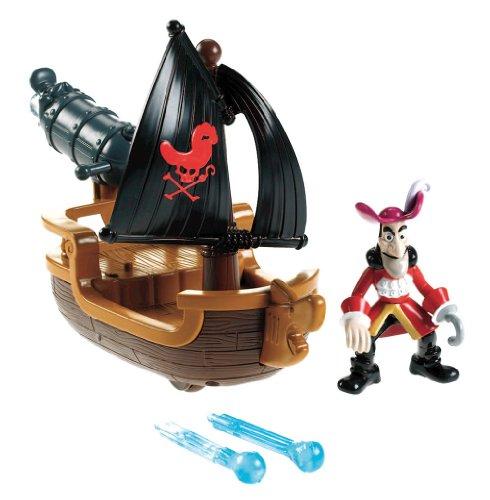 Jake Mattel W5264 Disney Piratas de Nunca Jamás - Garfio con Barco cañonero
