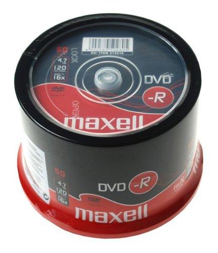 Maxell DVD-R 4.7GB 8x Spindle 50pk 4.7GB 50pieza(s) - DVD+RW vírgenes (4,7 GB, 50 pieza(s), 1,2 mm, 120 mm, -25 - 70 °C, -20 - 50 °C)