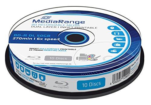 MediaRange MR509 - Discos de Blu-ray vírgenes (10 unidades), blanco
