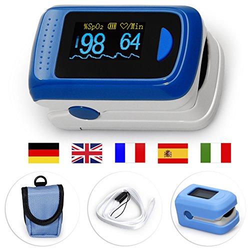 MedX5 OLED Pulsioximetro de dedo, pulsómetro, oxímetro, medidor de pulso, producto médico certificado