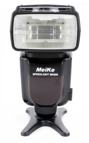 Meike Speedlite MK900 - Kit de Flash con Soporte y Funda Protectora para Nikon, Negro