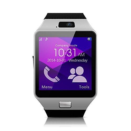MEMTEQ® Reloj Inteligente por Bluetooth Smart Watch Pulsera pantalla de 1.56" con cámara 1,3MP para smartphone Android Samsung, HTC,LG,HUAWEI,ZTE,Xiamomi