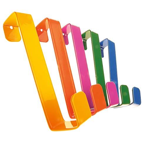 Menz Stahlwaren Organizadores reversibles de ganchos para puertas y abrigos para puertas y cajones de gabinetes (calidad a prueba de herrumbre) Pack de 10 Multicolor
