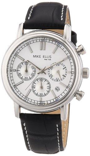 Mike Ellis New York M2263SSL/1 - Reloj de Cuarzo para Hombre, Correa de Cuero Color Negro (cronómetro)