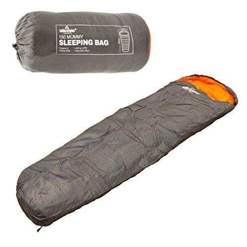 Milestone Camping  - Saco de dormir momia para acampada, color gris oscuro [Dark Grey (Orange)]