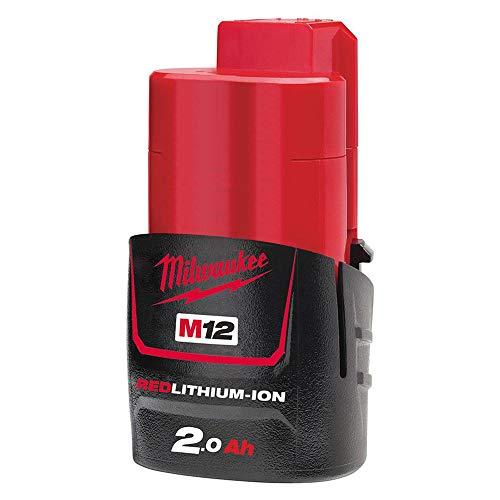 Milwaukee M12B2 - Batería de ión-litio (2,0 A), color rojo