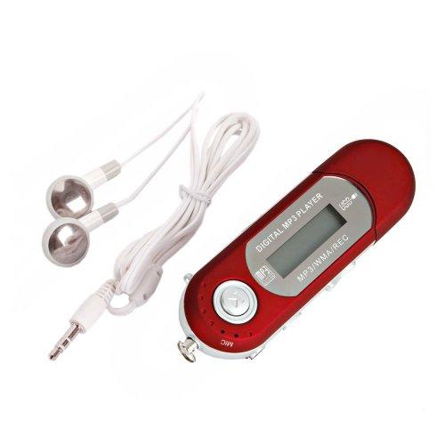Mini Reproductor MP3 Rojo 4GB FM Radio Grabadora De Voz Player