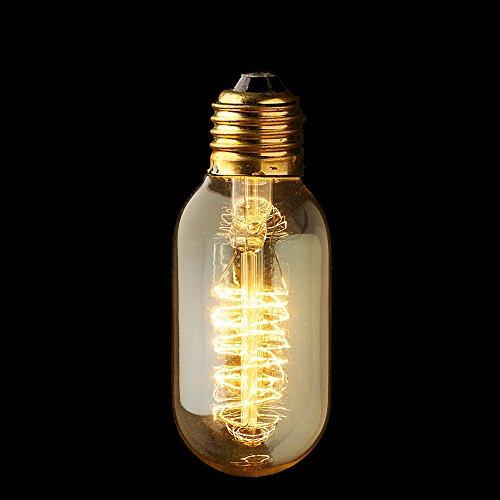 GLADLE®Vintage Bombilla bombillas Edison E27 40W/220V T45 Espiral decorativa luz bulbo Droplight Incandescente Filamento Roscado