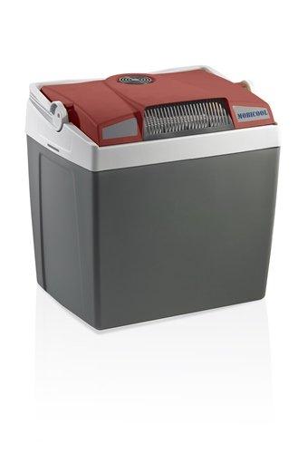 Mobicool G26 DC - Nevera termoeléctrica portátil, conexiones 12 V,  25 litros de capacidad, color gris/rojo