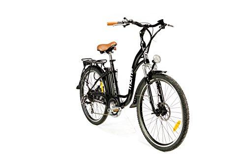 Moma Bikes Bicicleta Electrica, Urbana  EBIKE-26 ", Alu. SHIMANO 7V & Doble Freno Disco Bat. Ion Litio 36V 16Ah