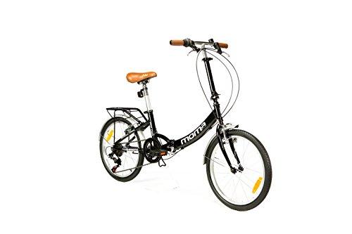 Moma Bikes Plegable Ruedas 20" Shimano. Aluminio Bicicleta, Unisex Adulto, Negro