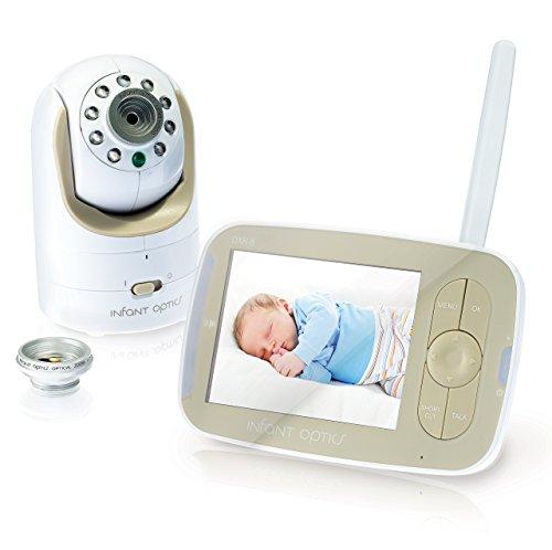 Monitor de bebé Infant Optics DXR-8 Video con lentes ópticas intercambiables, blanco/beige