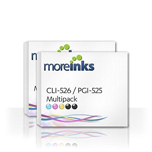 10 Moreinks cartuchos de tinta de impresora compatible para sustituir a Canon CLI-526 / PGI-525