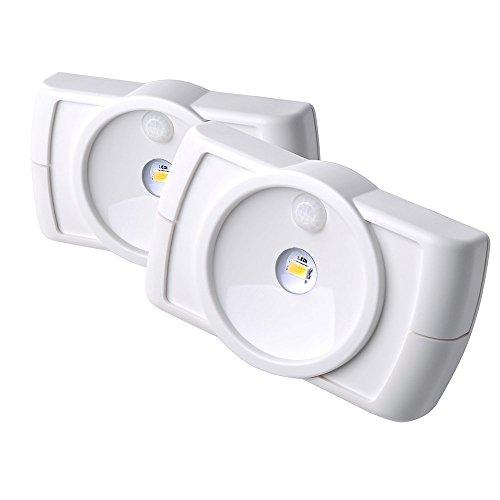 Mr Beams MB852 Luz LED Slim inalámbrica de Interiores con Funciones de Sensor de Movimiento, Color Blanco, Pack de 2