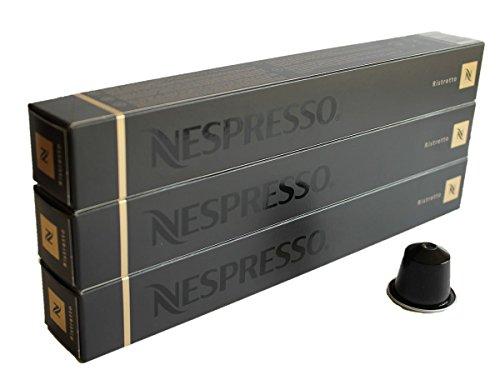 Nespresso - Cápsulas negras Ristretto, originales Nestlé, para café expreso, 30 unidades