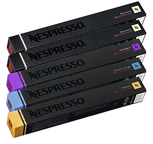 Nespresso descafeina Cafe selección de los paquetes - 50 Cápsulas