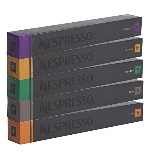 NESPRESSO Espresso Surtido 50 Cápsulas - 10 Cápsulas Volluto, 10 Cápsulas Livanto, 10 Cápsulas Capriccio, 10 Cápsulas Roma, 10 Cápsulas Arpeggio
