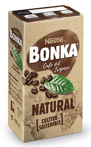 BONKA Café molido de tueste natural y cultivo sostenible - Paquete de Café molido de 4 x 250 g - Total: 1 kg