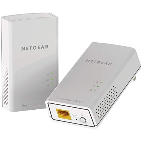 Netgear PL1000-100PES - Kit de adaptadores PLC Powerline Gigabit (1 Puerto Ethernet Gigabit, AC 1000 Mbps, tecnología Beamforming), Blanco