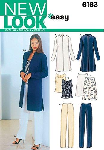 New Look 6163 - Patrones de Costura para Conjunto de Chaqueta, Blusa, Falta y pantalón de Mujer (Tallas 36-46)