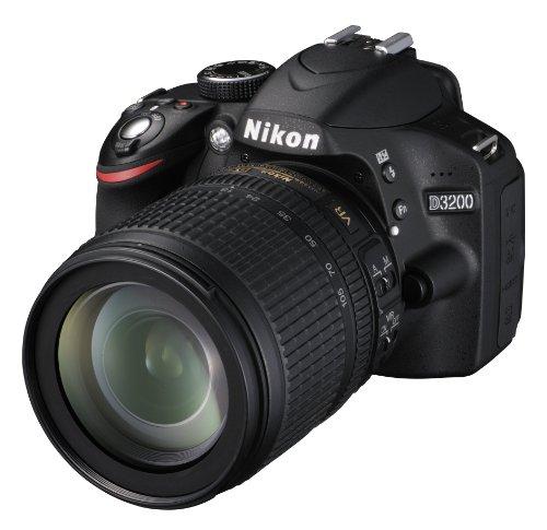 Nikon D3200 - Cámara réflex Digital de 24 MP (Pantalla 2.9", estabilizador, vídeo Full HD), Color Negro - Kit con Objetivo AF-S DX 18-105mm f/5.6 VR
