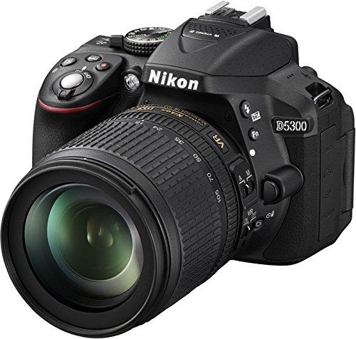 Nikon D5300 - Cámara réflex Digital de 24.2 MP (Pantalla 3.2", estabilizador óptico, vídeo Full HD), Negro - Kit con Objetivo AF-S DX 18-105mm VR [Importado]