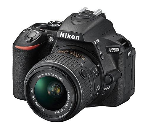 Nikon D5500 - Cámara digital Reflex de 24.2 MP, color negro - Kit con objetivo AF-S DX Nikkor 18-55mmm f/3.5-5.6G VR II
