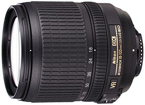 Nikon Nikkor AF-S 18-105mm f/3.5-5.6G ED DX VR - Objetivo para Nikon (distancia focal 18-105mm, apertura f/3.5, estabilizador óptico, diámetro: 67mm) color negro