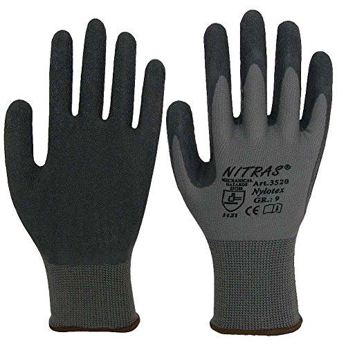 Nitras - 12 pares de guantes de trabajo (Nylotex, talla 7)