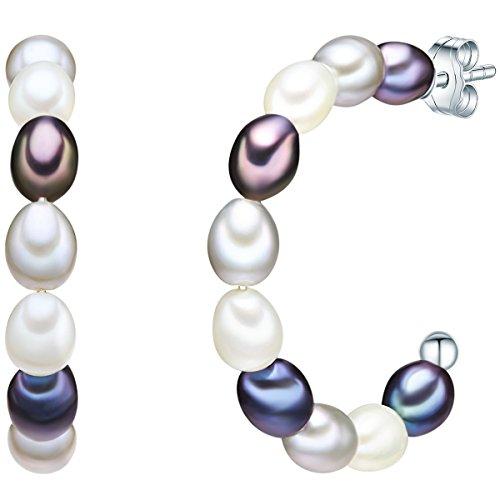 Valero Pearls - Pendientes embellecidos con Perlas de agua dulce - Acero inoxidable - 925 Plata esterlina - Pearl Jewellery, Pendientes de Acero inoxidable, Joyería de acero - 60201241