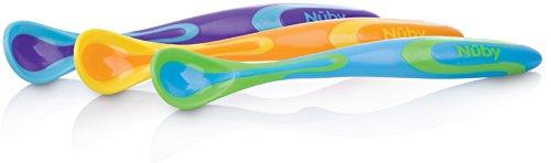 Nuby ID5383 - Pack 3 cucharas para comida de bebé, 6+ m
