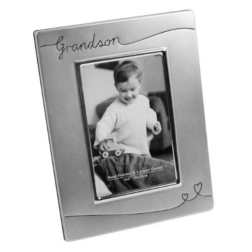 OccasionsDirect BABY-WD-002 - Marco para fotos (bañado en plata), con inscripción "Grandson"
