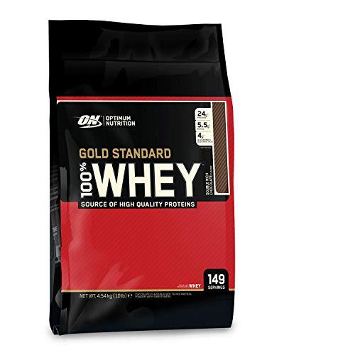 Optimum Nutrition ON Gold Standard 100% Whey Proteína en Polvo Suplementos Deportivos con Glutamina y Aminoacidos Micronizados Incluyendo BCAA, Double Rich Chocolate, 149 Porciones, 4.54 kg