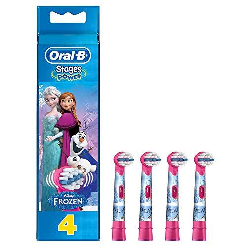 Oral-B Stages Power - Cabezal de recambio para cepillo eléctrico, con los Personajes de Frozen, pack de 4