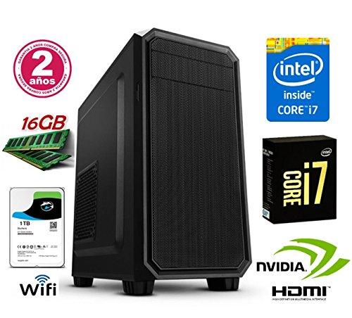 Megamania PC Ordenador SOBREMESA Intel Core i7 up 2,8Ghz| 1TB | 16GB RAM | NVIDIA HDMI 1GB