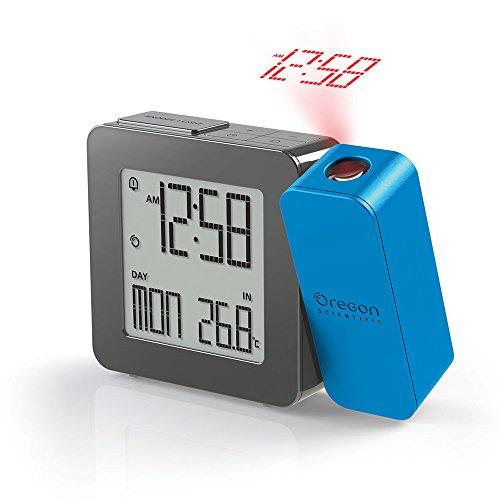 Oregon Scientific RM338P_B - Reloj Despertador proyector con temperatura interior, Digital, AA, azul