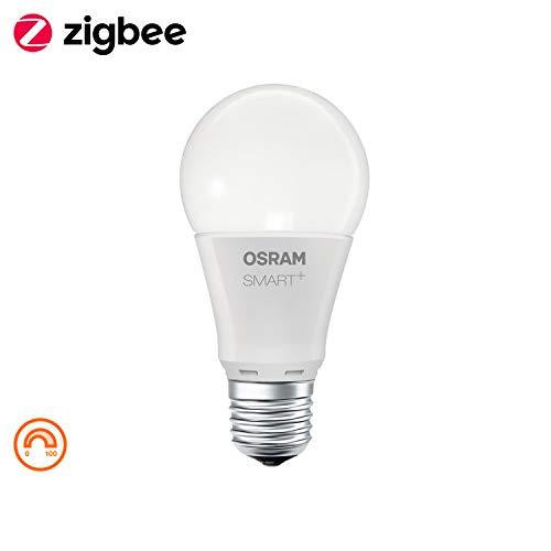 Osram Smart + LED, lámpara ZigBee con zócalo E27, blanco cálido, atenuable, directamente compatible con Echo Plus y Echo Show (2ª generación), compatible con Philips Hue Bridge