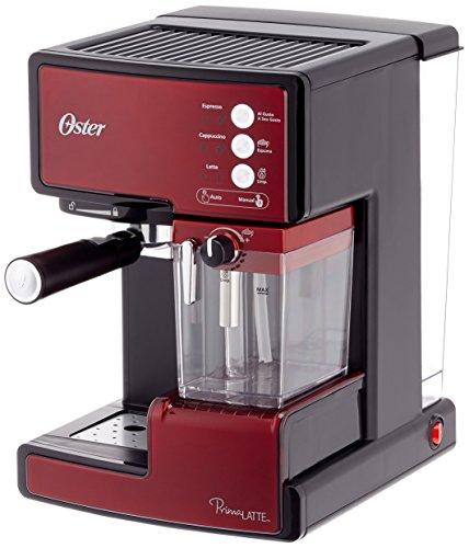 Oster Prima Cafetera automática para Cappuccino, Latte y Espresso con Tratamiento, 1.5 l Agua, 300 ml depósito para Leche, 1238 W, Acero Inoxidable