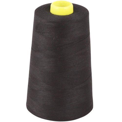 OVERLOCKING THREAD - OVERLOCKER THREAD - POLYESTER - SEWING THREAD - 4 X 5000 YARD SPOOLS - LARGE COLOUR SELECTION INCLUDING: BLACK WHITE RED BLUE CREAM NAVY PURPLE PINK GREEN GREY BROWN OLIVE SKY GOLD (BLACK 200) by MARKETPLACE MAYHEM