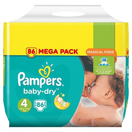 Pampers Active Baby-Dry 81657794 pañal desechable Niño/niña 4 86 pieza(s) - Pañales desechables (Niño/niña, Tape diaper, 9 kg, 14 kg, Multicolor, Velcro)