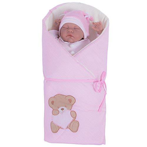 Sevira Kids - Saco de dormir para bebé, diseño de gatito, color rosa Rose Nounours Talla:recién nacido - 3/4 meses (75 x 75 cm)