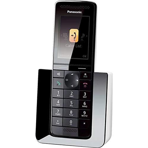 Panasonic KX-PRS120 - Teléfono (Teléfono DECT, Terminal inalámbrico, Altavoz, 300 entradas, Identificador de Llamadas, Negro, Blanco) [versión importada]