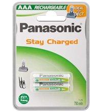 Panasonic - Pilas recargables (750 mAh,NiMH, P03 HR03, Micro AAA, 2 unidades)