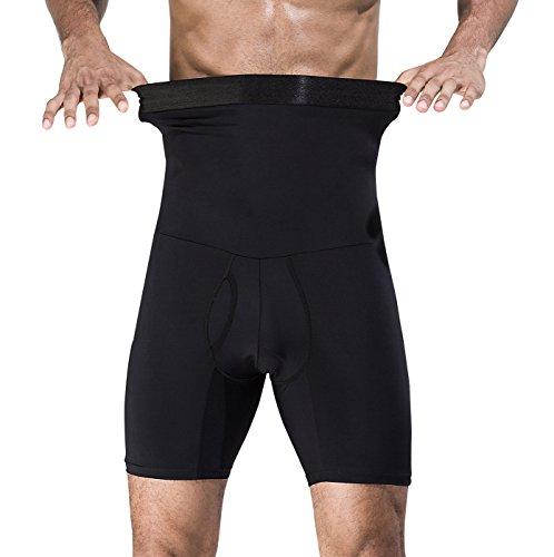 Panegy - Hombre Calzoncillos Bóxer con Faja Moldeadora Abdominal Transpirable Suave Ropa Interior con Cinturón Adelgazante Reductor Men Underwear - Negro - EU L/ CN XL