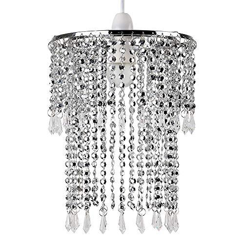 MiniSun - Pantalla de lámpara de techo moderna 'Glitter' - con cascadas de abalorios transparentes