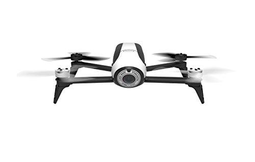 Parrot Bebop 2 - Dron cuadricóptero (Full HD 1080P, 14 Mpx, 60 Km/h, 25 minutos de vuelo, 8GB, 2 Km de Alcance, 500 gr), color blanco y negro